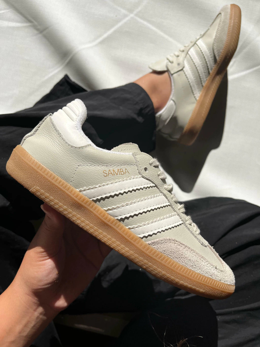 Samba Creme Branco Couro