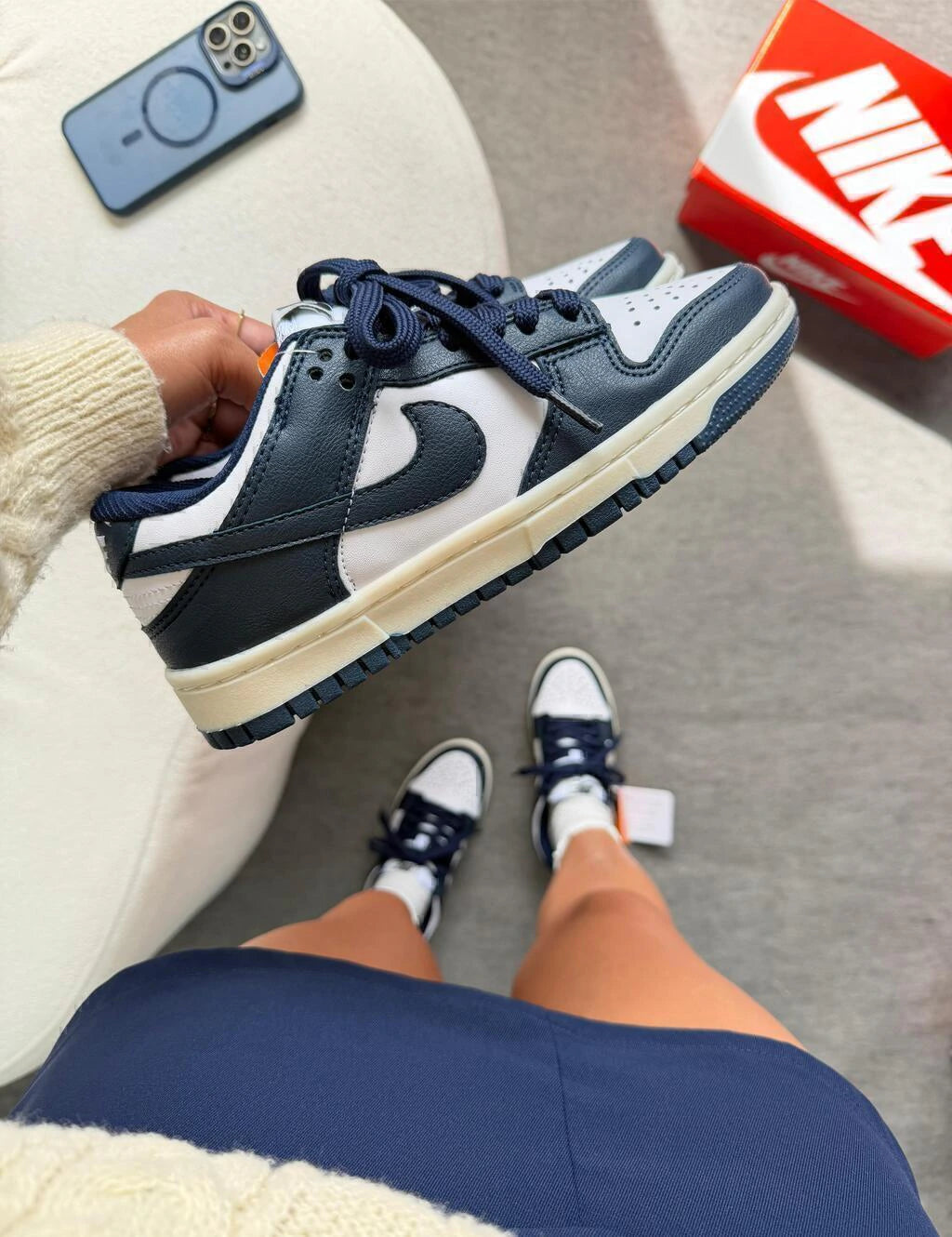 DUNK LOW - AZUL MARINHO COURO foto 4