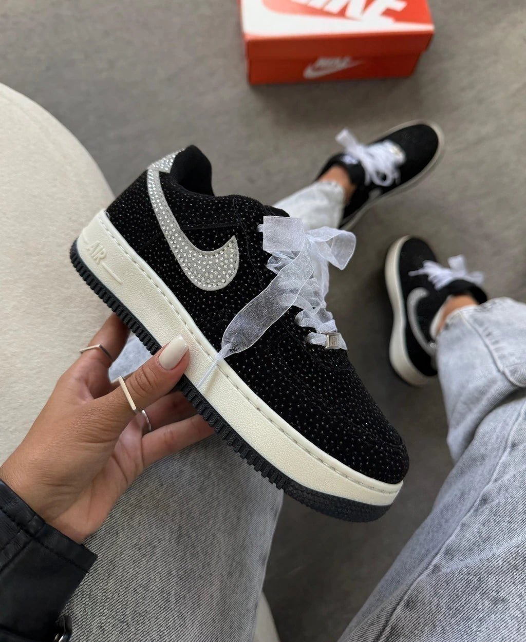 AIR FORCE PRIME PRETO/STRASS foto 2