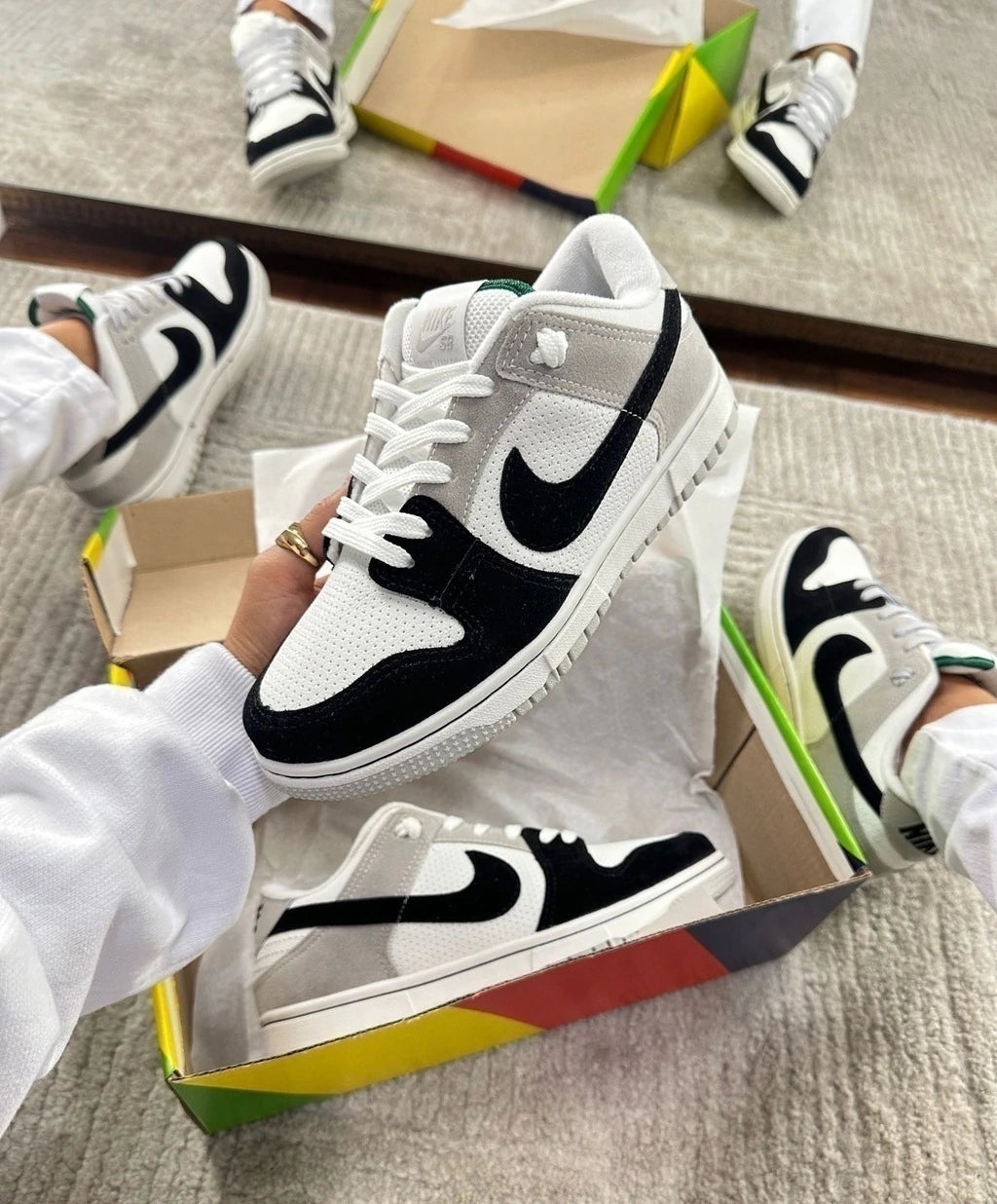 DUNK LOW CAMURÇA - CINZA/PRETO