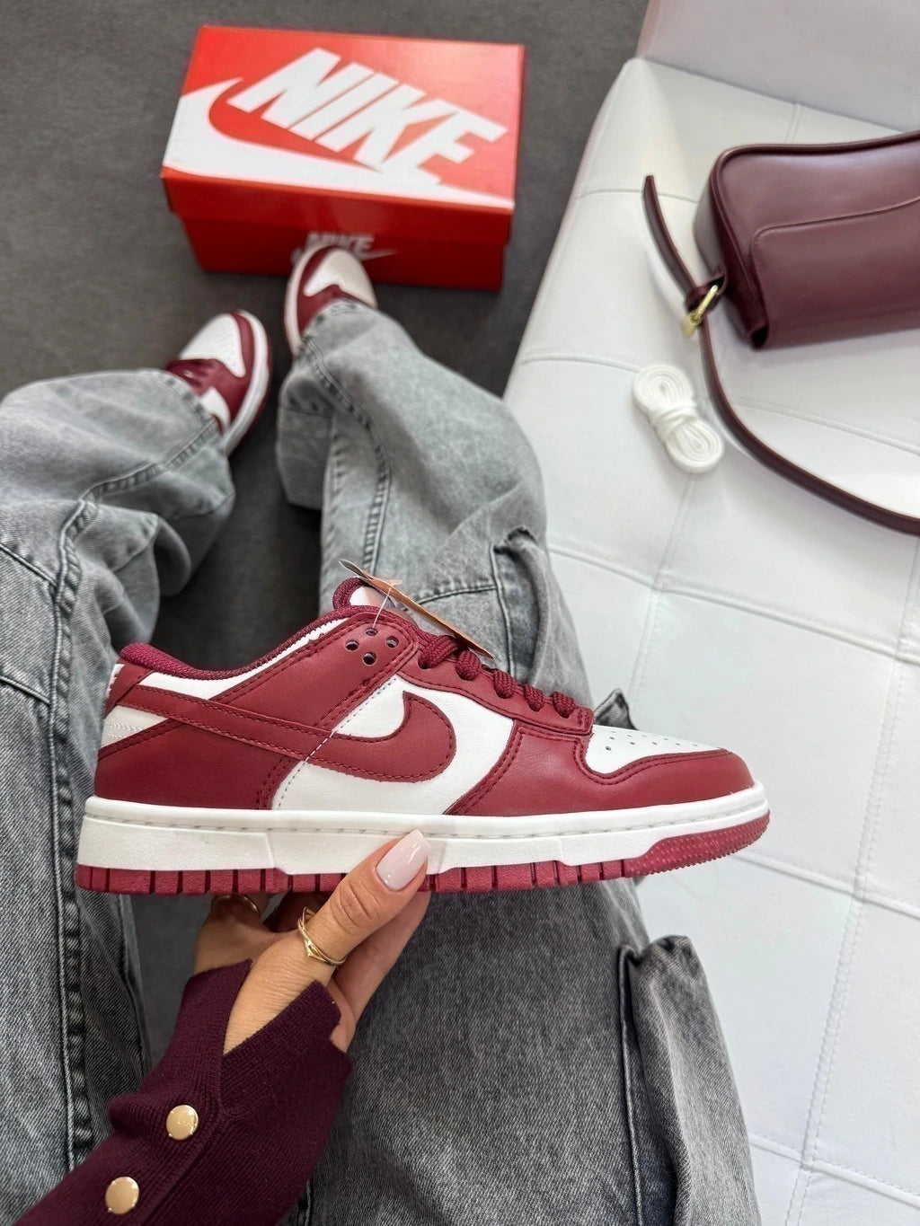 DUNK LOW BORDÔ - COURO