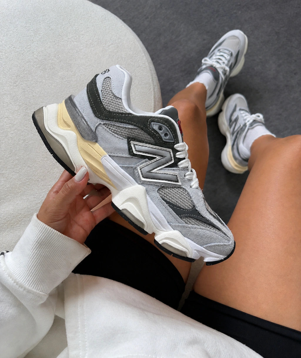 NB 9060 Cinza Chumbo - Couro