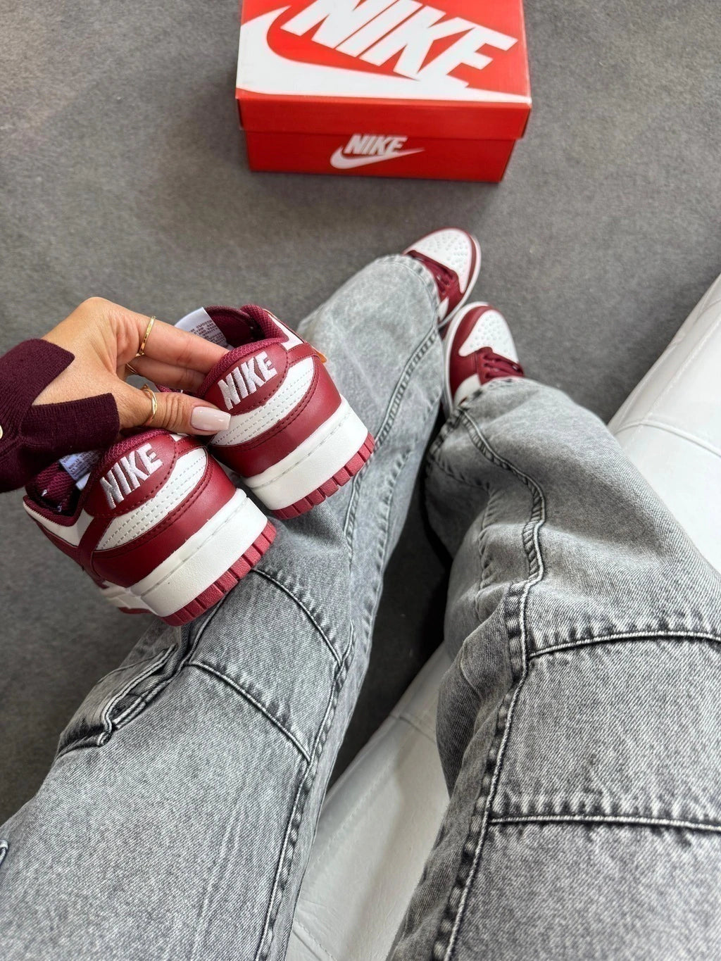 DUNK LOW BORDÔ - COURO foto 5