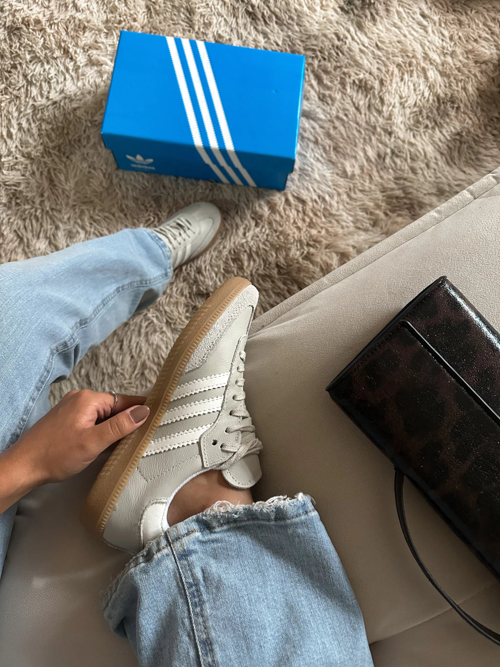 Samba Creme Branco Couro